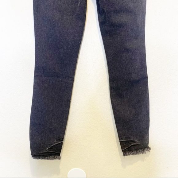 NWT Good American Good Curve High Waist Skinny Raw Edge Black/Gray Jean 0/25 - Picture 7 of 10